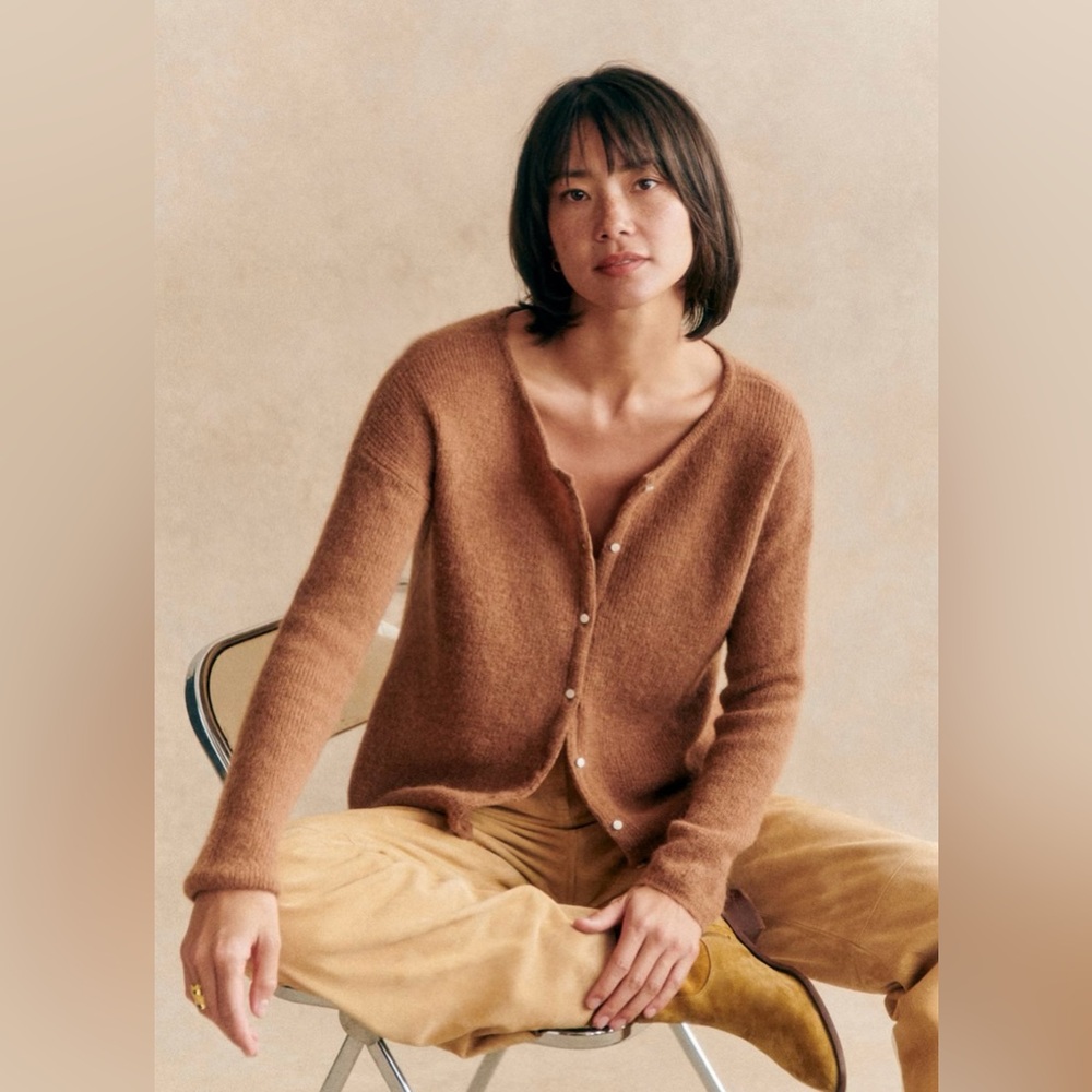 Sézane Gaspard Cardigan size Medium in Camel - Picture 2 of 6